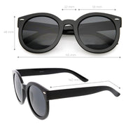 zeroUV Womens Designer Round Oversize Retro Fashion Sunglasses 8623 Sunglasses