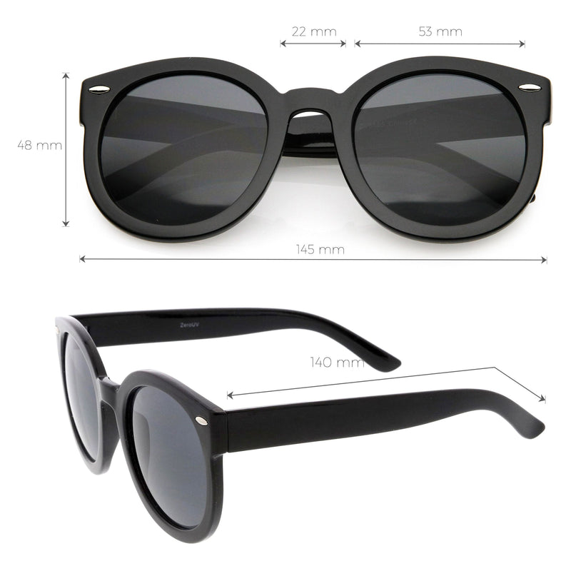 zeroUV Womens Designer Round Oversize Retro Fashion Sunglasses 8623 Sunglasses