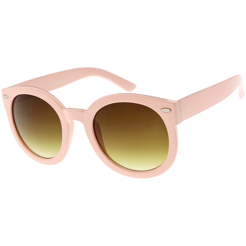 zeroUV Womens Designer Round Oversize Retro Fashion Sunglasses 8623 Sunglasses