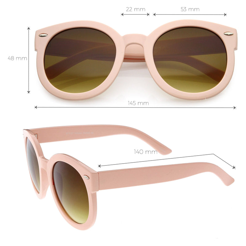 zeroUV Womens Designer Round Oversize Retro Fashion Sunglasses 8623 Sunglasses