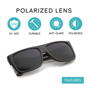 zeroUV Mens Retro Super Flat Top Aviator Square Sunglasses 8685 Sunglasses