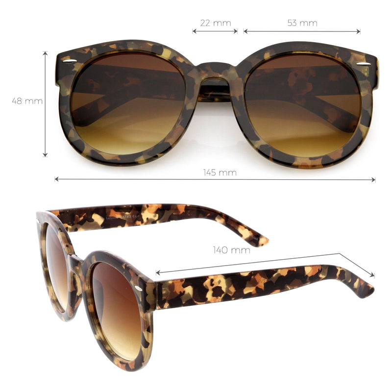 zeroUV Womens Designer Round Oversize Retro Fashion Sunglasses 8623 Sunglasses