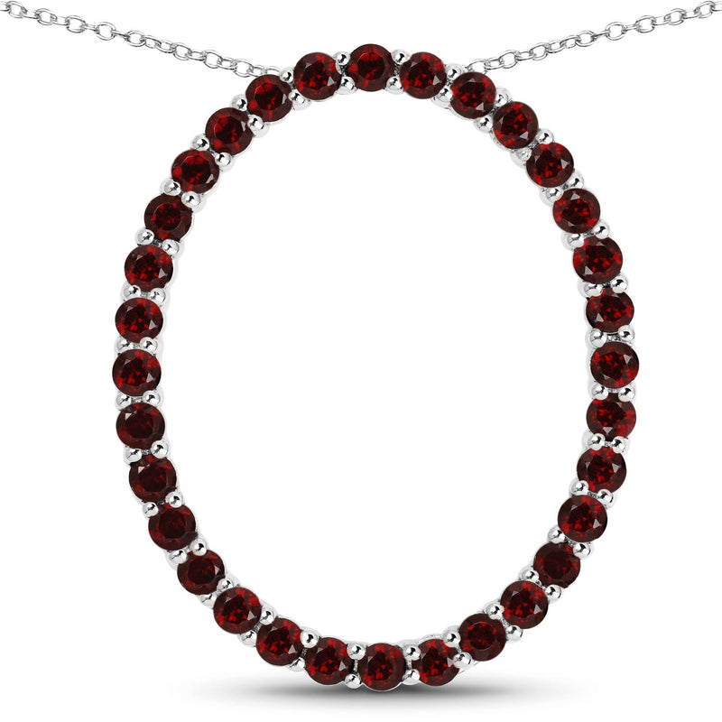 Bids.com 3.52 Carat Genuine Garnet .925 Sterling Silver Pendant Pendants