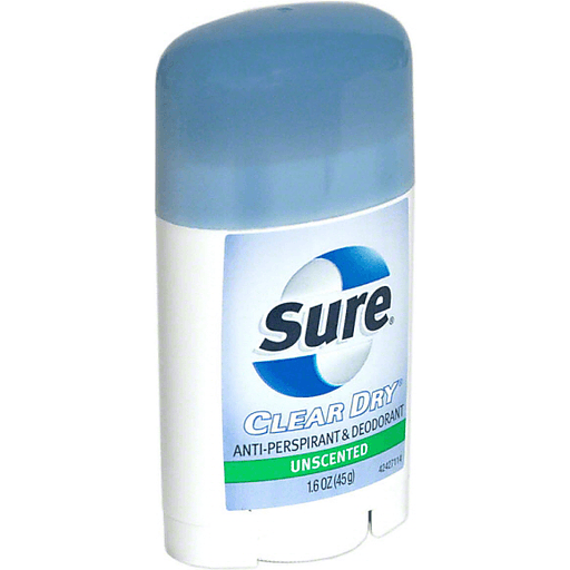 Sure Sure Clear Dry Anti-Perspirant & Deodorant, Unscented Deodorant