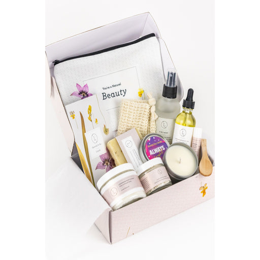 Lizush Spa Gift Box, Natural Lavender Bath & Body Relaxing Package for Friend Lavender Gifts