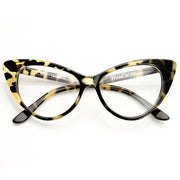 zeroUV 1950's Vintage Mod Fashion Cat Eye Clear Lens Glasses Glasses