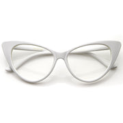 zeroUV 1950's Vintage Mod Fashion Cat Eye Clear Lens Glasses Glasses