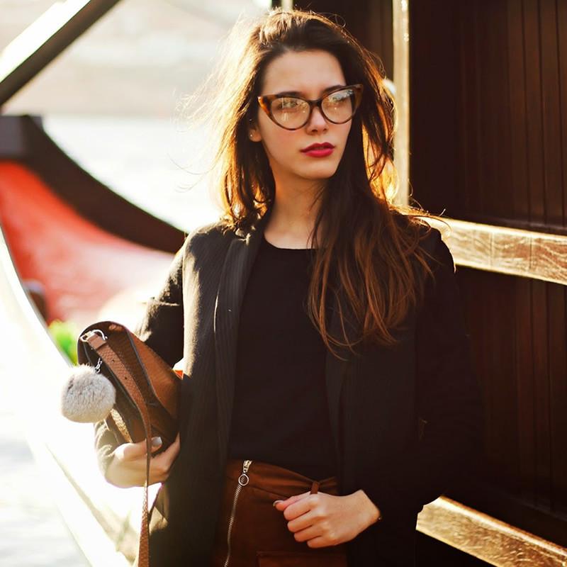 zeroUV 1950's Vintage Mod Fashion Cat Eye Clear Lens Glasses Glasses