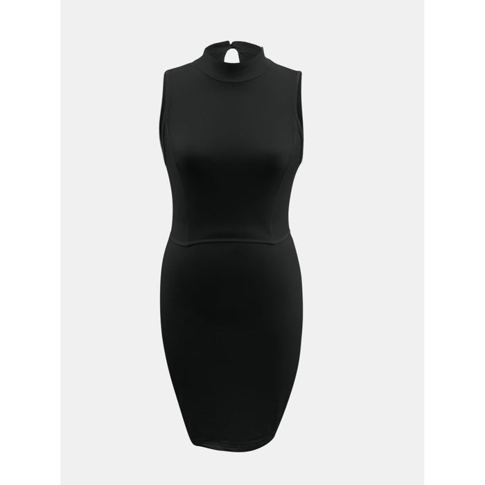 Cutout Mock Neck Sleeveless Dress