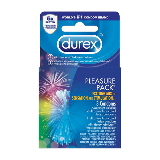 Durex Durex Pleasure Pack, Assorted Lubricated Premium Condoms Condoms