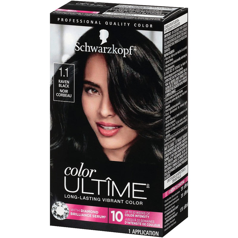Schwarzkopf Schwarzkopf Ultime Permanent Hair Color Cream, 1.1 Raven Black Hair Color