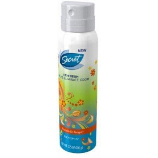 Secret Secret Re-Fresh Pasion De Tango Body Spray 3.75 Oz. Aerosol Can Deodorant White Smoke