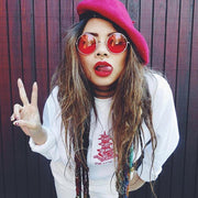 zeroUV Retro Hippie Metal Lennon Round Color Lens Sunglasses 8594 Sunglasses