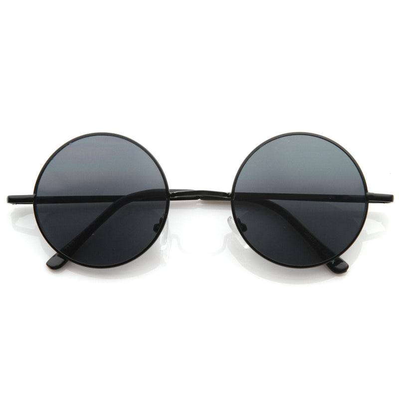 zeroUV Retro Hippie Metal Lennon Round Color Lens Sunglasses Sunglasses