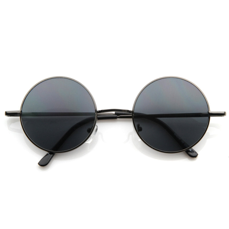zeroUV Retro Hippie Metal Lennon Round Color Lens Sunglasses Sunglasses