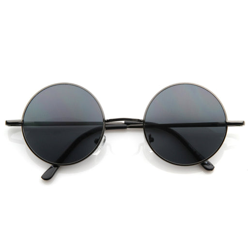 zeroUV Retro Hippie Metal Lennon Round Color Lens Sunglasses Sunglasses