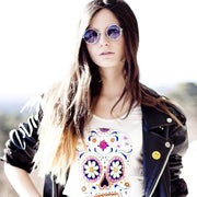 zeroUV Retro Hippie Metal Lennon Round Color Lens Sunglasses Sunglasses