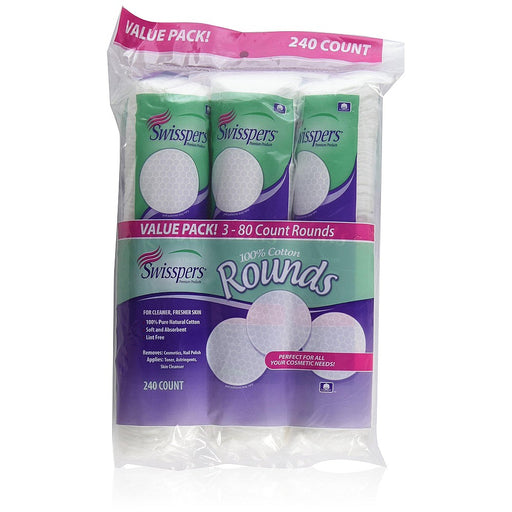 Swisspers Swisspers Regular Cotton Rounds Health & Beauty White Smoke