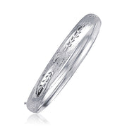 Bids.com Classic Floral Carved Bangle in 14k White Gold (6.0mm) Bracelets