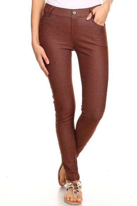 Cotton-Blend 5-Pocket Skinny Jeggings