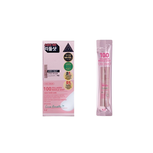 AsiaBeautyMall VT Collagen Reedle Shot 100 Stick Pouch Serum Black