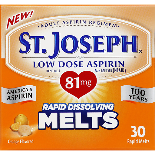 St. Joseph St. Joseph Rapid Dissolving Melts Low Dose Aspirin Orange Flavored Personal Care Chocolate