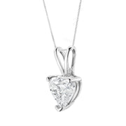Bids.com 14K White Gold 1/5 Cttw 3-Prong Set Heart Shaped Solitaire Lab Grown Diamond 18" Pendant Necklace (F-G Color, VS2-SI1 Clarity) Necklaces
