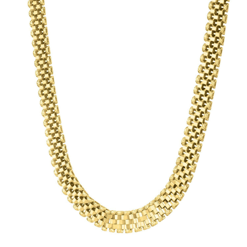 Bids.com 14k Yellow Gold Faceted Panther Link Chain Necklace Necklaces