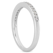 Bids.com 14k White Gold Micro-pave Flat Sided Diamond Wedding Ring Band Rings