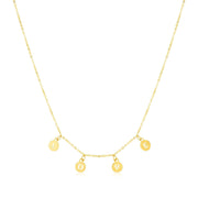Bids.com 14k Yellow Gold Love Necklace with Circle Drops Necklaces
