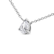 Bids.com AGS Certified 14K White Gold 1/2 Cttw Diamond Pear 18" Pendant Necklace (H-I Color, VS2-SI1 Clarity) Necklaces