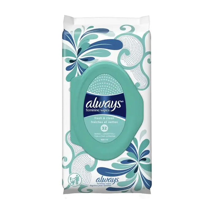 Always Femenine Wipes Fresh & Clean 32 Ct - Case - 4 Units