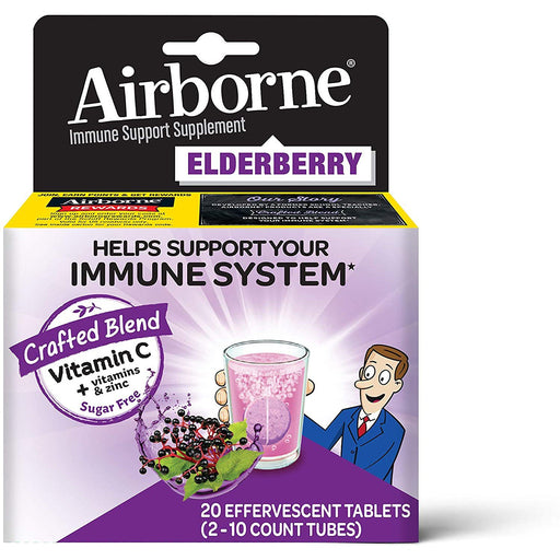 Airborne Airborne Immune Support Supplement, Elderberry, Effervescent Tablets Vitamins & Supplements