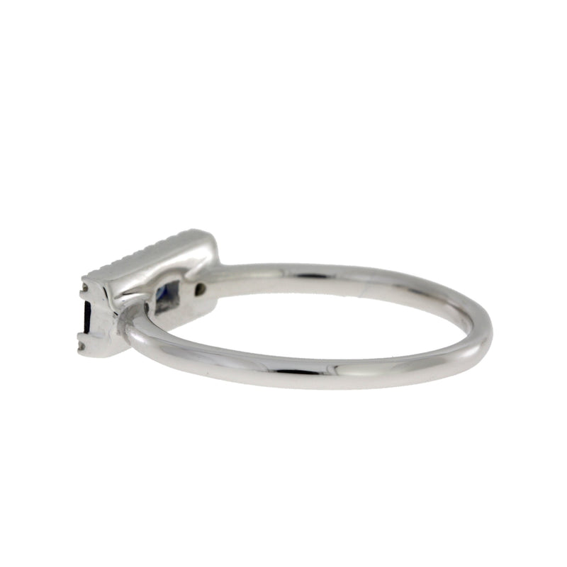 Bids.com .63ct Diamond Sapphire Ring 14KT White Gold Rings
