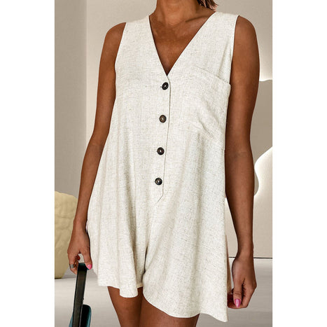 V-Neck Sleeveless Romper