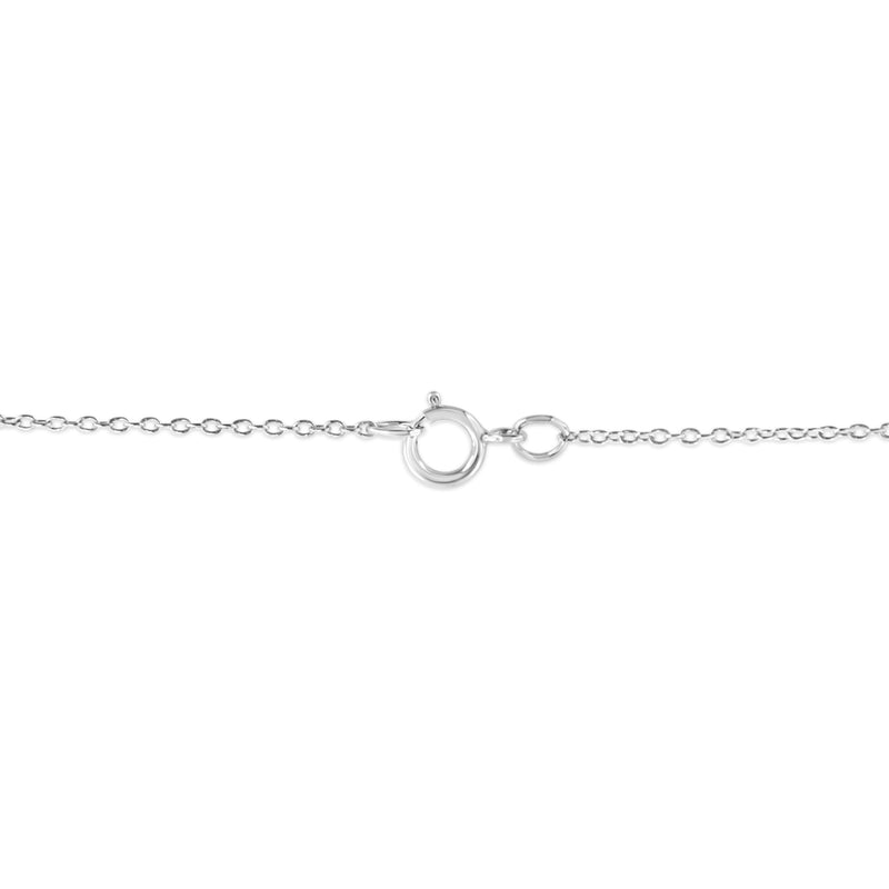 Bids.com .925 Sterling Silver Pave-Set Diamond Accent Angel Wing 18" Double Heart Pendant Necklace (I-J Color, I1-I2 Clarity) Necklaces