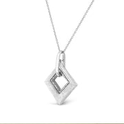 Bids.com .925 Sterling Silver Pave-Set Diamond Accent Kite Shape 18" Pendant Necklace (I-J Color, I1-I2 Clarity) Necklaces