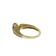 Bids.com 1.45ct Tanzanite Diamond Eng Only 14KT Yellow Gold Rings