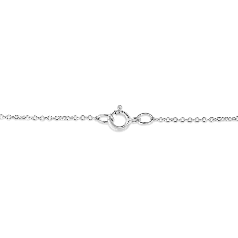 Bids.com .925 Sterling Silver Prong-Set Diamond Accent Satin Finished Double Circle 18" Pendant Necklace (I-J Color, I1-I2 Clarity) Necklaces