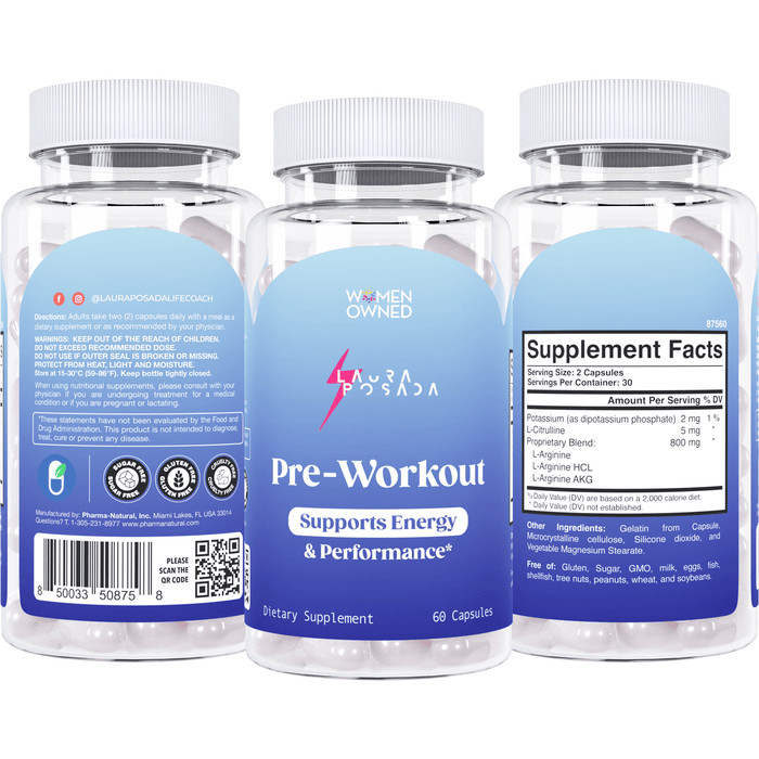 Suplementos Laura Posada By The Brand Atelier - Pre-Workout - Pre-workout supplement and energy booster to enhance performance and support recovery from high intensity exercise.