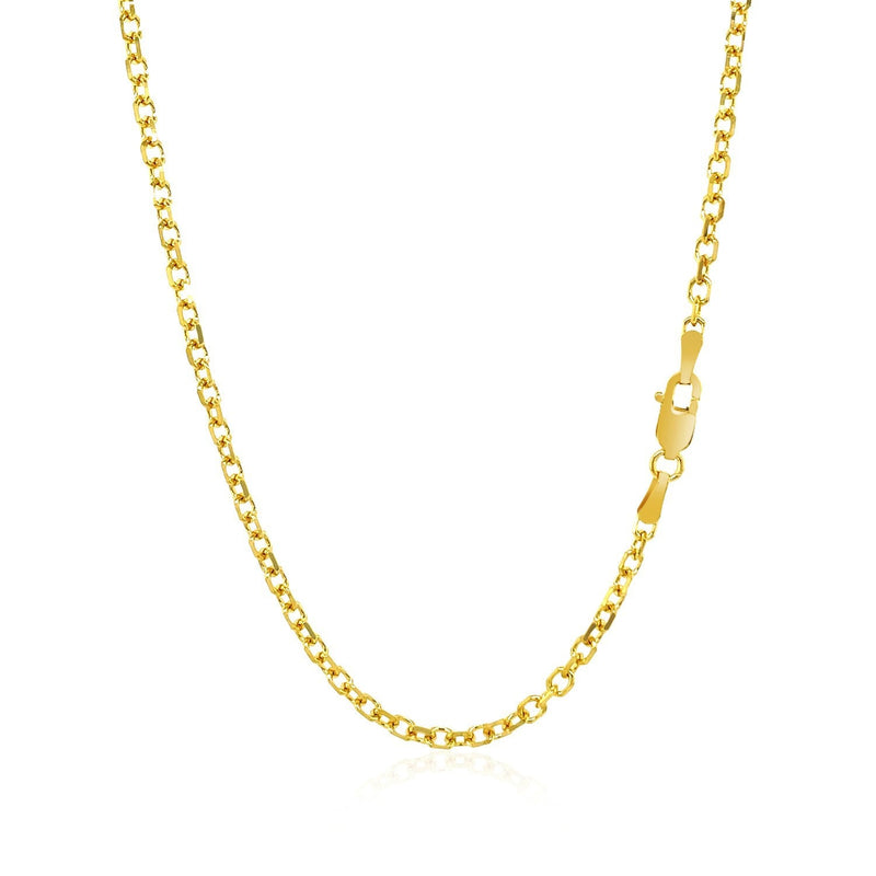 Bids.com 2.3mm 14k Yellow Gold Diamond Cut Cable Link Chain Necklaces
