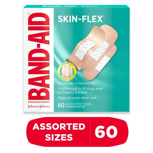 Band-Aid Band-Aid Brand Skin-Flex Adhesive Bandages – 60 Count (Assorted) First Aid