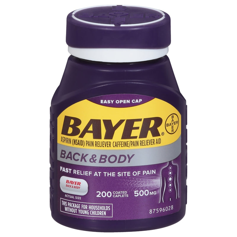 Bayer Bayer Back & Body Extra Strength Pain Reliever – 200 Count Value Pack – 500mg Aspirin & 32.5mg Caffeine Medicine & Drugs