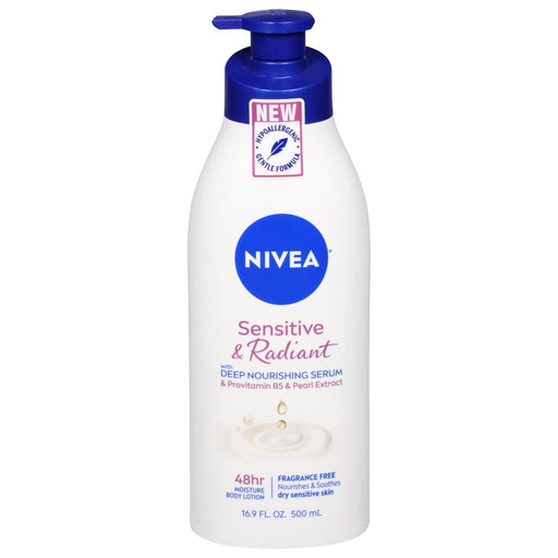 Nivea Nivea Body Lotion, Moisture, 48hr, Sensitive & Radiant 16.9 Fl Oz Lotion & Moisturizer