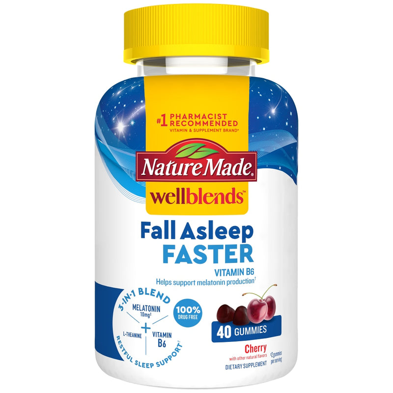 Nature Made Nature Made Wellblends Cherry Fall Asleep Faster 40 Gummies Vitamins & Supplements