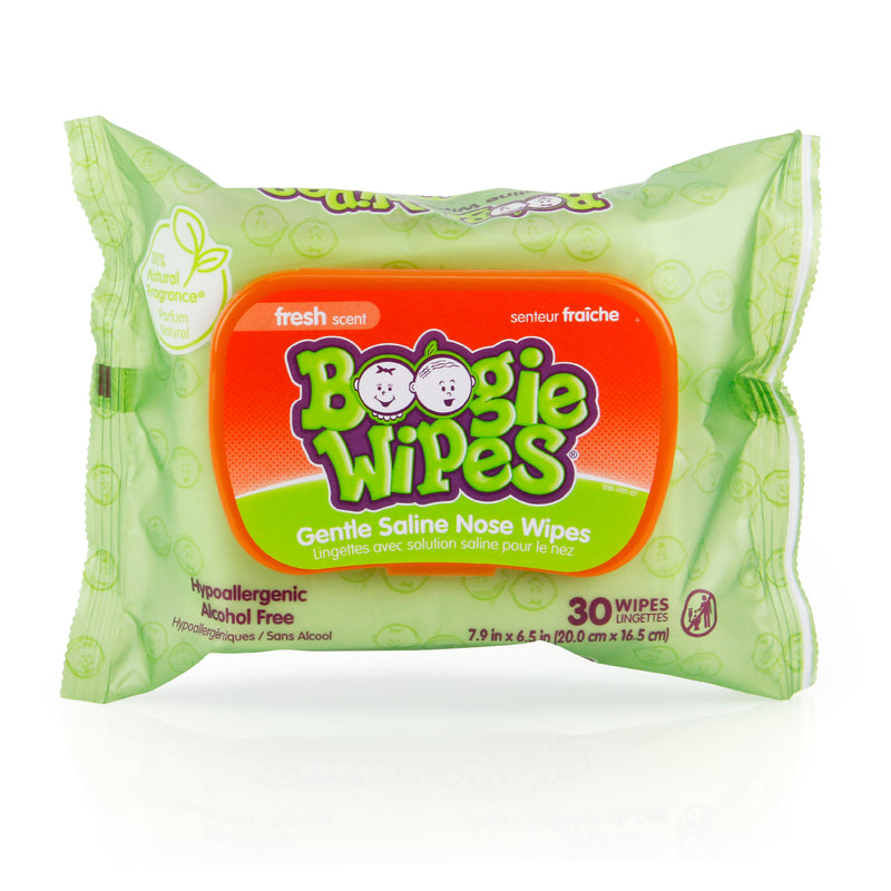 Boogie Wipes Boogie Wipes Gentle Saline Baby Nose Wipes, Fresh Scent, Natural Saline for Mucus & Congestion, 30 Count Hand Sanitizers & Wipes White Smoke