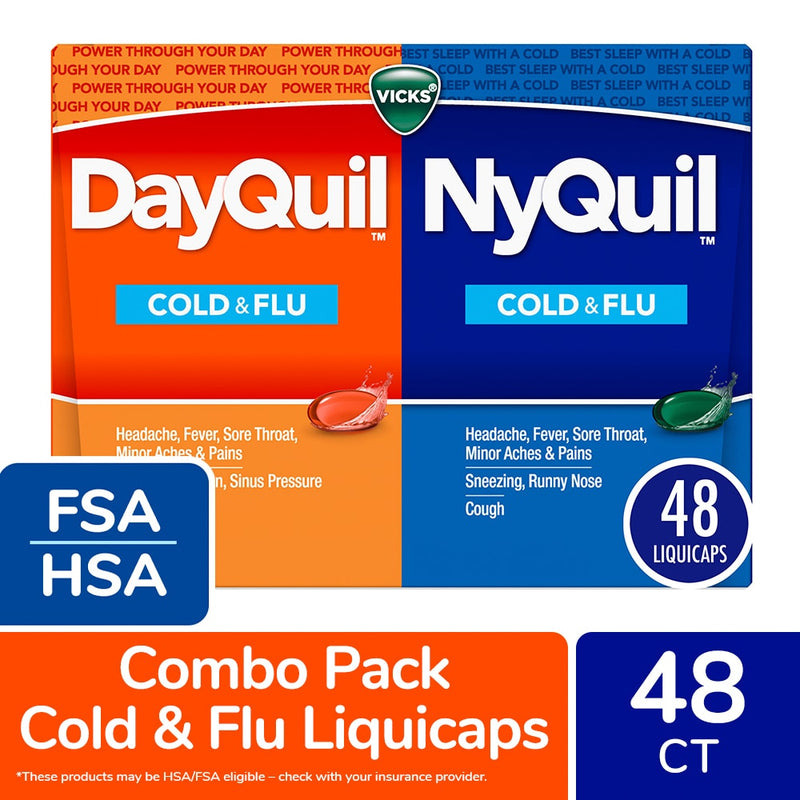 Vicks Vicks Dayquil Nyquil Cold, Flu And Congestion Medicine, LiquiCaps Health & Beauty White Smoke