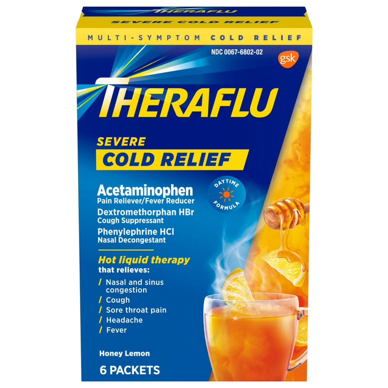Theraflu Theraflu Acetaminophen, Cold Relief, Severe, Packets, Honey Lemon Health & Beauty