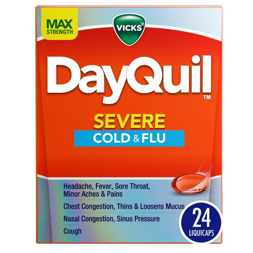 Vick's Vick's Cold & Flu, Severe, Max Strength, Liqui Caps Health & Beauty Orange Red