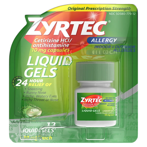 Zyrtec Zyrtec Allergy Cetirizine H Cl/Antihistamine 10 Mg Capsules Liquid Gels Health & Beauty